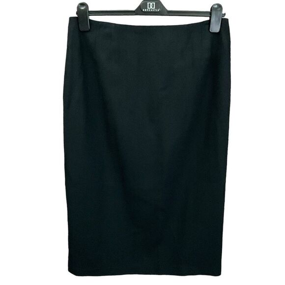 Ellen Tracy Maxi Skirt Shin Length Wool Black Back Zipper Closure Women 16 - Picture 1 of 8